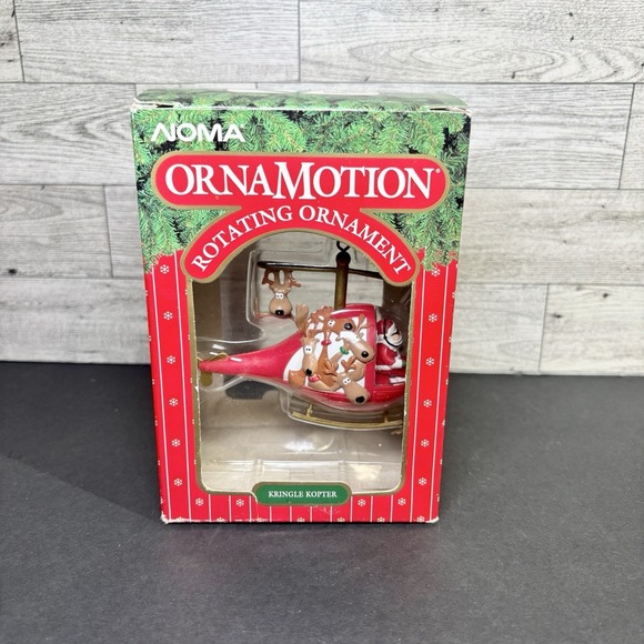 NOMA OrnaMotion   KRINGLE KOPTER  4" Rotating Helicopter Ornament + Motor  NIB - Picture 1 of 8